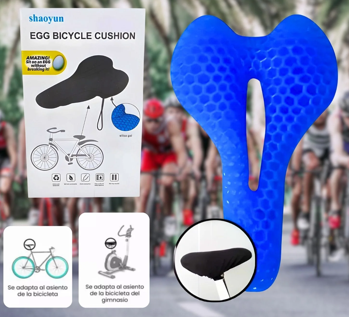 GelBike Pro® – Cojín ortopédico en gel para bicicleta 🚴♂️ Adiós al dolor al pedalear. Pocas unidades!