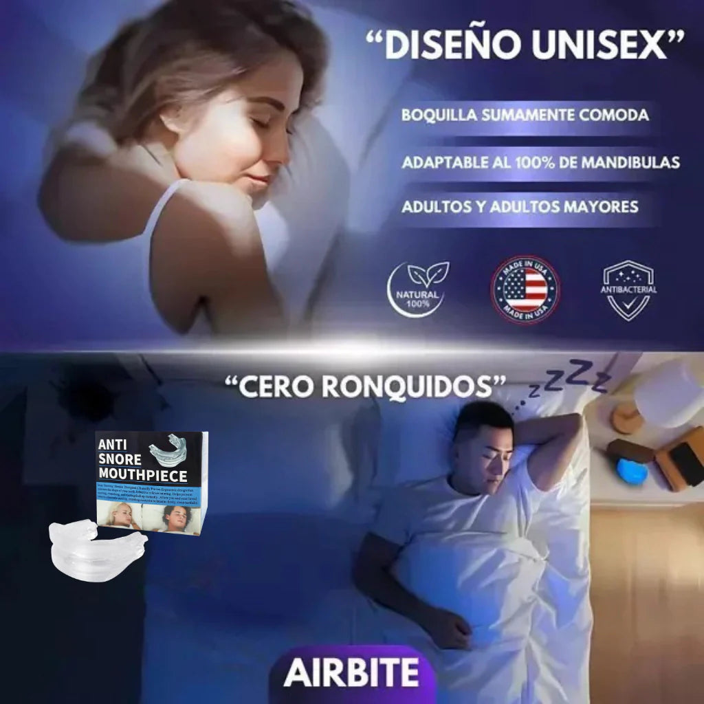 2x1  Airbite Pro Dispositivo Bucal Anti-Ronquidos Apnea y Bruxismo