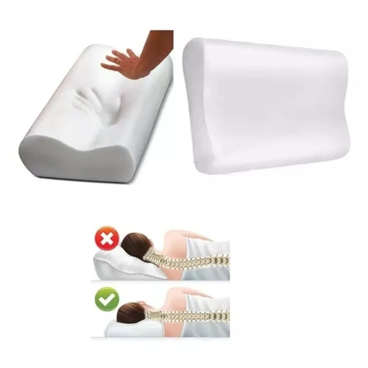 2X1 OrthoSleep™- Almohada Ortopédica de Soporte Ergonómico y Alivio Cervical