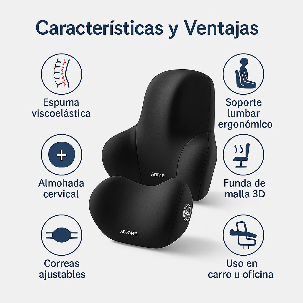 Soporte Lumbar Ergonómico para Viajar